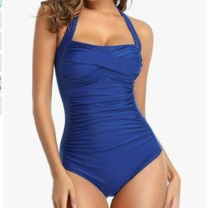 Smismivo One Piece Retro Halter Swimsuit L